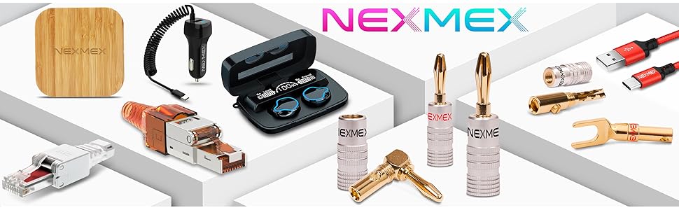 Комплект позолочених бананових роз'ємів NEXMEX для акустичних кабелів, 16 шт (8 пар) для Hi-Fi ресиверів та колонок