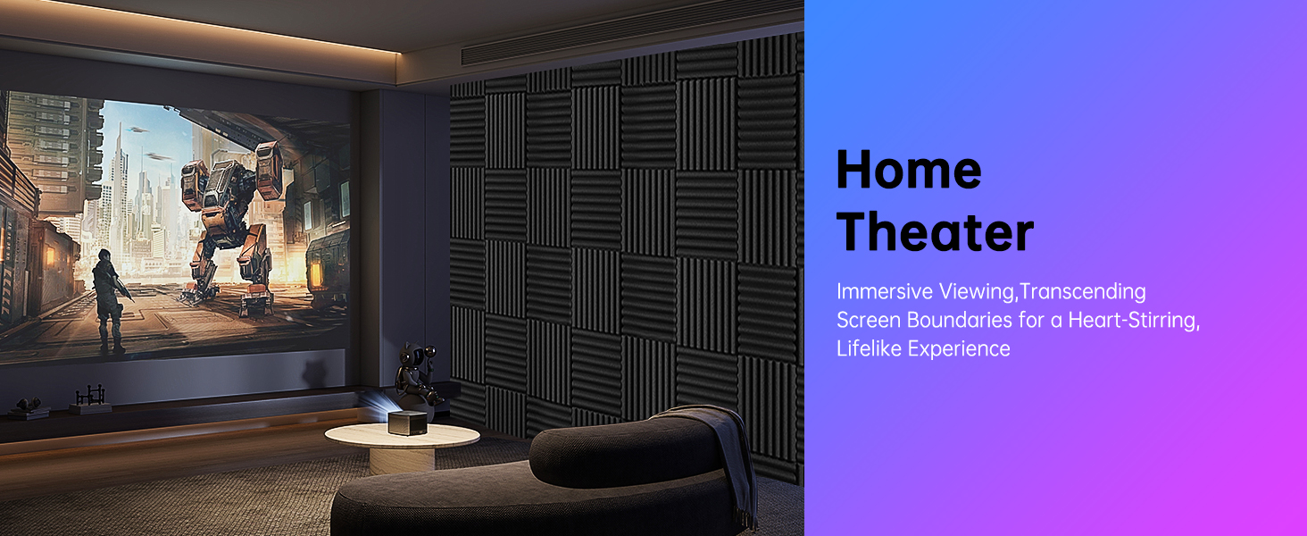 Акустичний поролон JBER, звукопоглинаючі пірамідні панелі для студії, вогнестійкі шумоізоляційні плити (48 шт, 30x30x2.5 см, чорний, без клею)