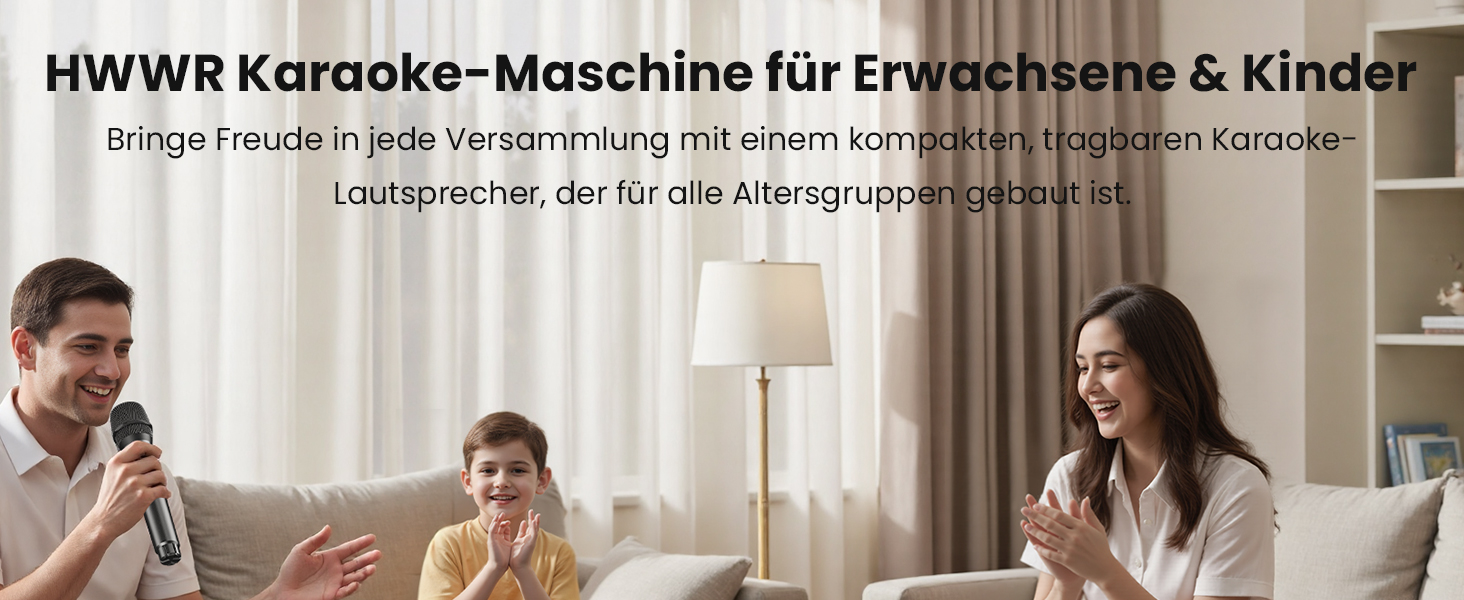 Караоке машина з 2 мікрофонами для дорослих та дітей, Bluetooth, підсилювач, портативна караоке-система, подарунок HWWRT35-T