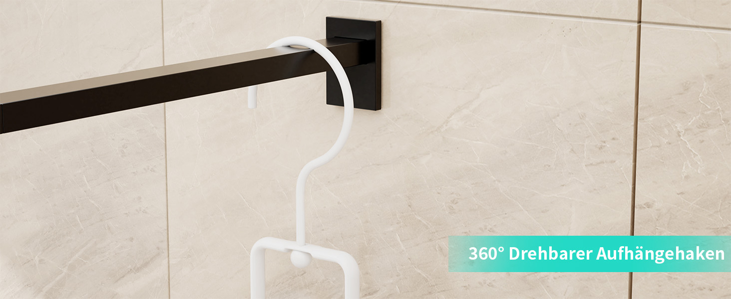 Настінна поличка для душу HapiRm з 4 гачками - органайзер для шампуню та засобів для душу, білий