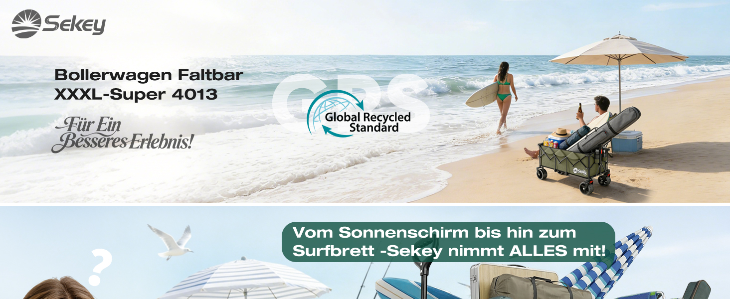 Бомбовоз Sekey XXXL, 300л, 200кг, для великих сімей, з великими колесами, розкладний, оливковий