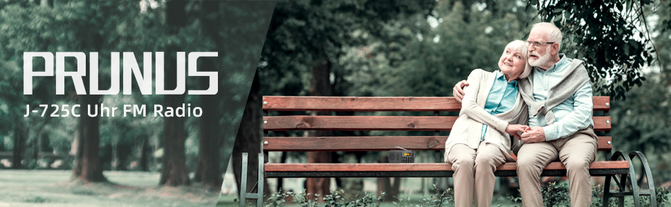 PRUNUS J-725 FM/UKW радіо: цифрове, з акумулятором 3000mAh, портативне, з USB/SD/TF/AUX, радіо-годинник, з аварійним освітленням (чорний)