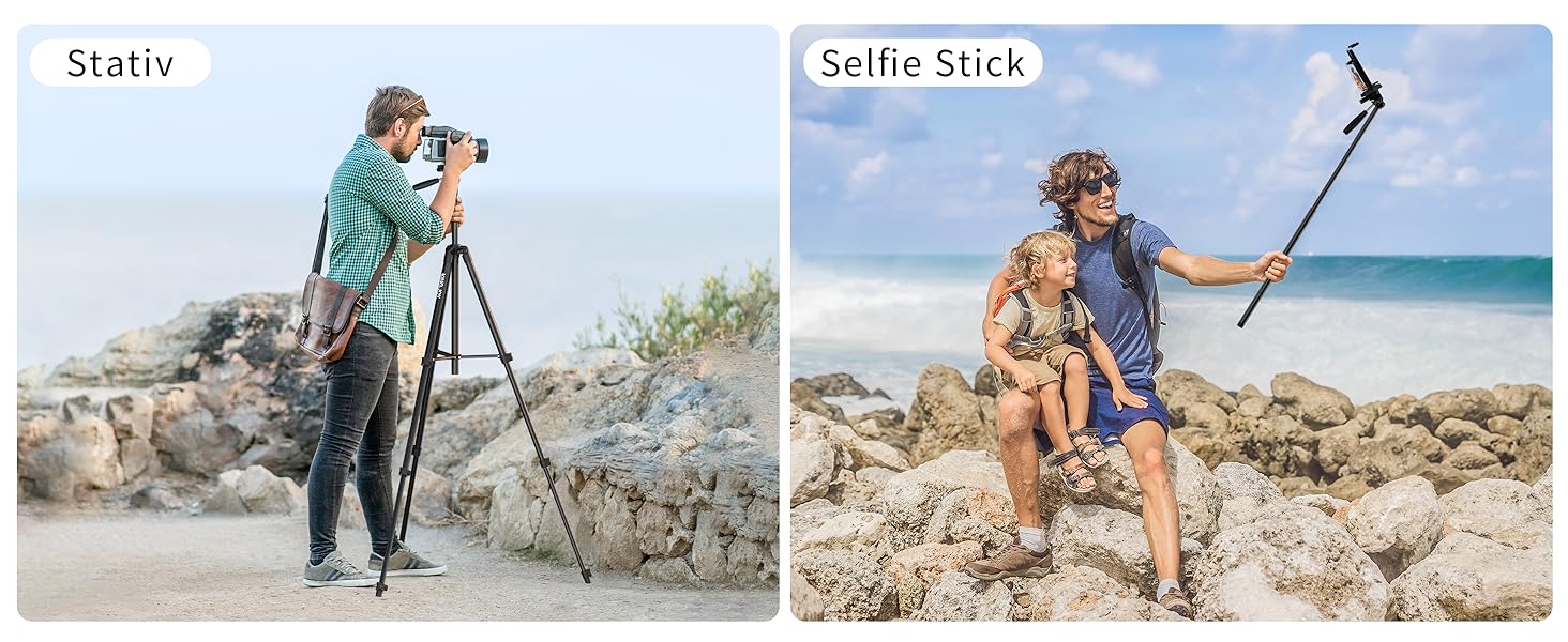 KINGJOY Штатив для камери та смартфона, 180см, з пусковим заходом, для Canon, Nikon, Action Camera, з тримачем для планшету