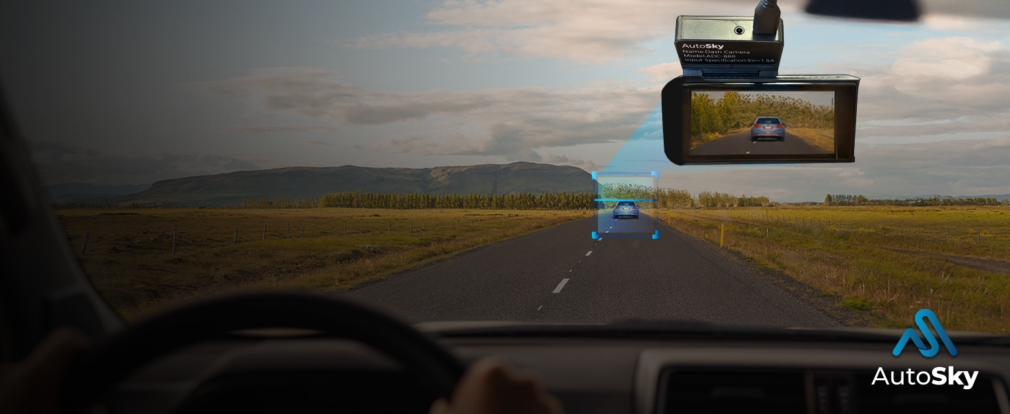 Відеореєстратор AutoSky 4K Dual GPS WiFi з двома камерами: фронтальна 4K Ultra HD, задня 1080P, широкий кут 140°, G-сенсор, циклічна та часова зйомка, нічне бачення, детекція руху