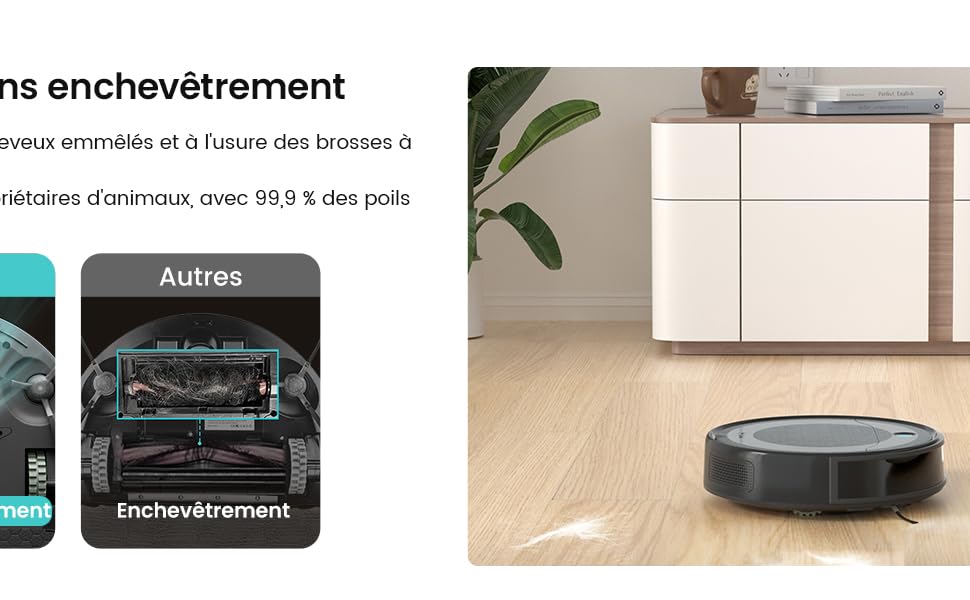 Робот-пилосос LEFANT M2 Plus з функцією миття, 6000Pa, LiDAR-навігація, самоочищення, для видалення шерсті тварин, білий (M1)