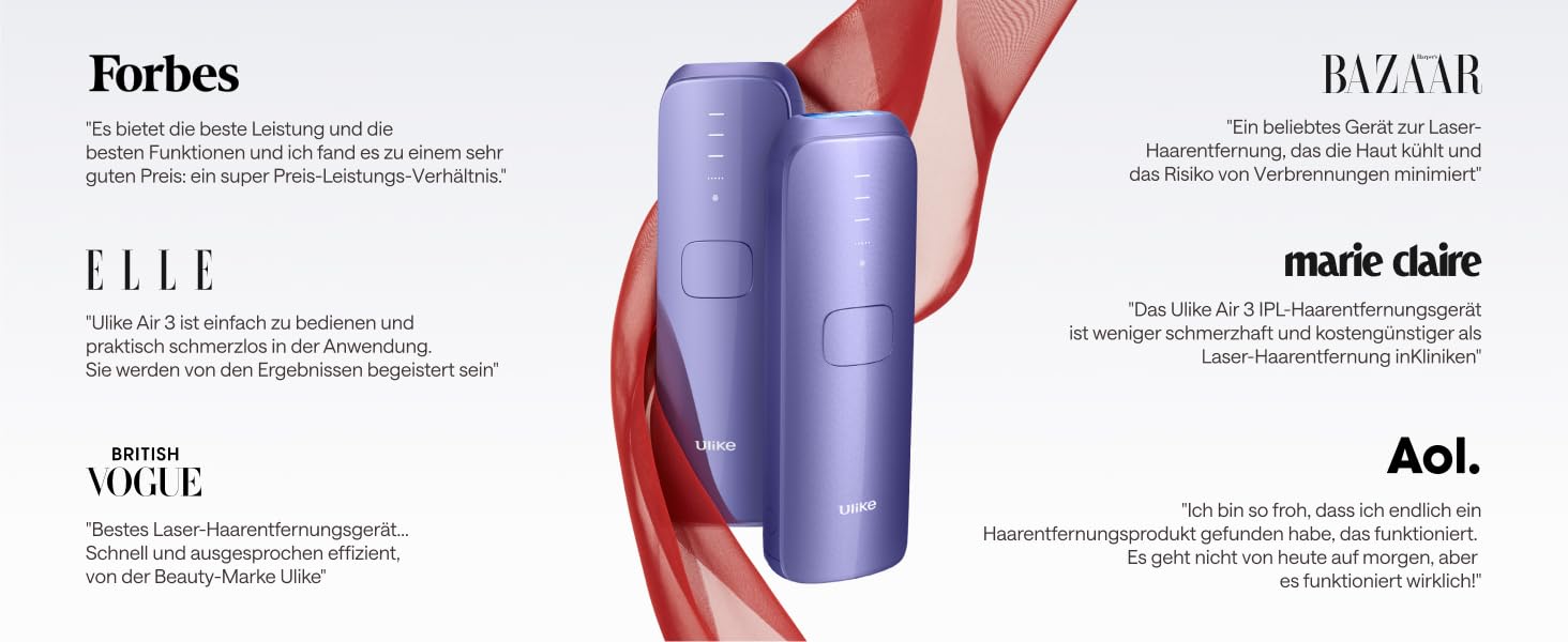 Ulike Air 3 Deluxe IPL пристрій для епіляції - безболісне видалення волосся, альтернатива лазеру, з UV-стерилізатором та гелем алое (фіолетовий)