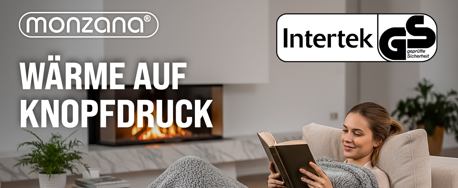 Електрична ковдра Monzana® 180x130 см, 120 Вт, 10 режимів нагріву, таймер, захист від перегріву, пральна, тепла флісова ковдра для ліжка