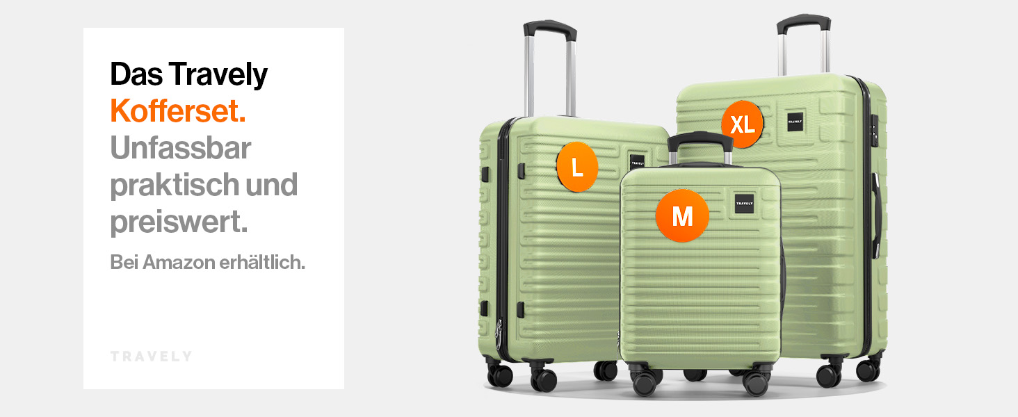 Чемодан Travely з полікарбонату, 67 см, 60 л - міцний валіза з TSA замком, зручні колеса, колір: туманно-зелений