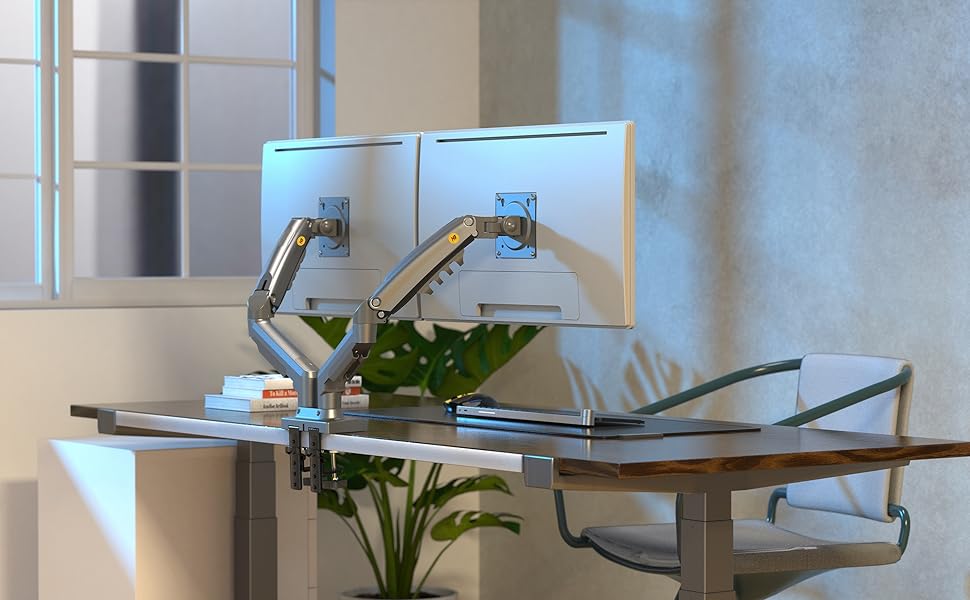 Кріплення для двох моніторів NB North Bayou F160 Black - 17''-27'' | Навантаження до 9 кг, VESA 75/100