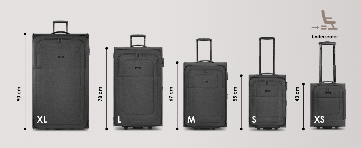 Набір валіз REDOLZ 3 шт. для жінок та чоловіків | Легкі та міцні дорожні валізи з розширенням, Softcase, 4 колеса, TSA-замок | Розширювані валізи (Essentials 12) Rose