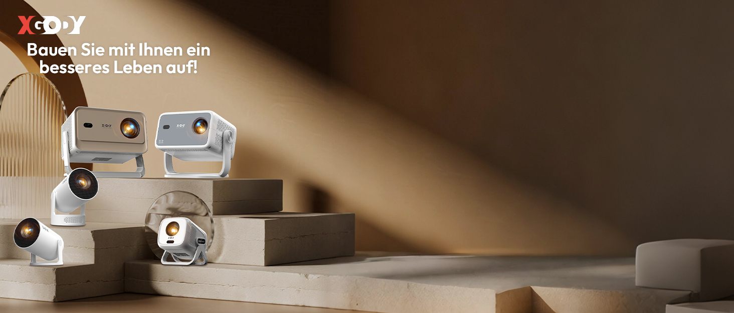 Портативний проєктор Xgody Gimbal 3 New: 12000 Люмен, Android 11.0, WiFi 6, Bluetooth, Auto Keystone, 720P HD (Підтримка 4K 1080P)