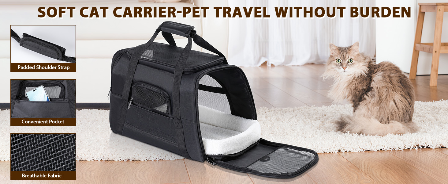 Транспортна переноска для котів та собак Romon Transportbox, 44x28x25 см, чорна