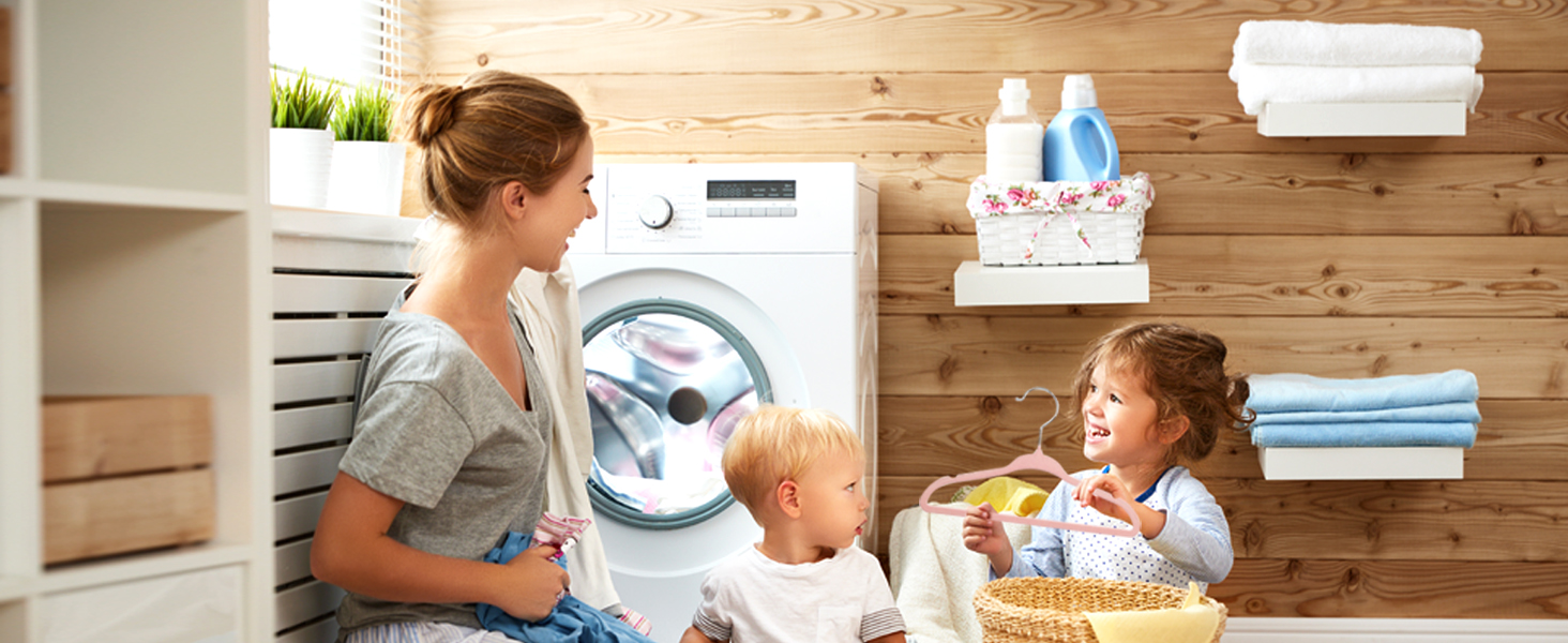 Плечики для дитячого одягу ManGotree з велюру, 30 шт, рожеві. Плечики для дитячого одягу з обертовим гачком, спеціальний дизайн для дитячої та дитячої одягу.