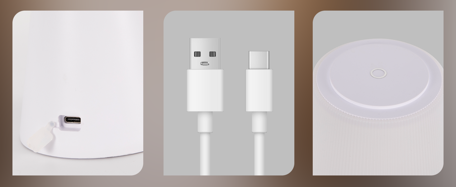 Настільна лампа акумуляторна LED біла з USB зарядкою, диммер, 3600mAh - для спальні, вітальні, вулиці