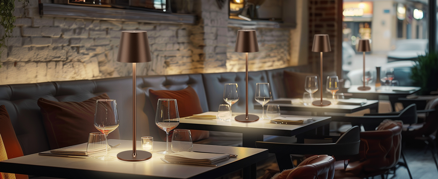 Набір з 2 бездротових настільних світильників LED з акумулятором, диммер сенсорний, 3 режими кольору, USB-C зарядка для спальні, столу, кемпінгу (Чорний)