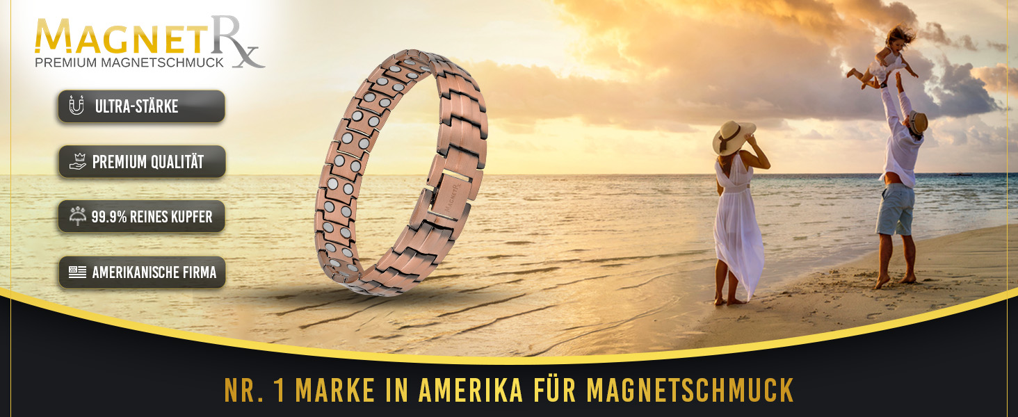 Магнітний браслет MagnetRX® для чоловіків з чистої міді - Браслет для магнітної терапії, ідеальний при артриті та синдромі карпального тунелю - З інструментом для регулювання розміру (Classic Style)
