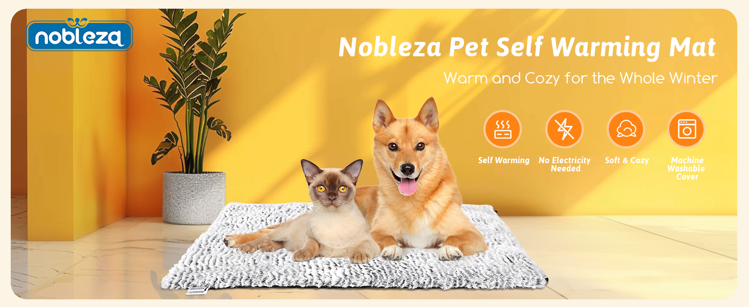 Self-Heating Blanket for Dogs & Cats, Pet Heating Mat Winter, Washable Heating Blanket for Dogs, Self-Warming Dog Mat Fluffy Warm, Thermal Blanket for Dogs Non-Slip, Grey, 115x70cm (L 115 x W 70 x H 2 cm)