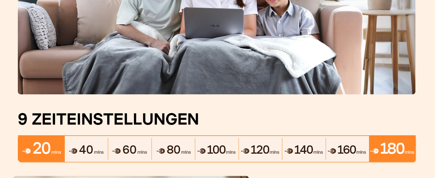 Електрична ковдра ALLJOY з автовимкненням, 180x150 см, 9 рівнів нагріву, для подарунків чоловікам та жінкам