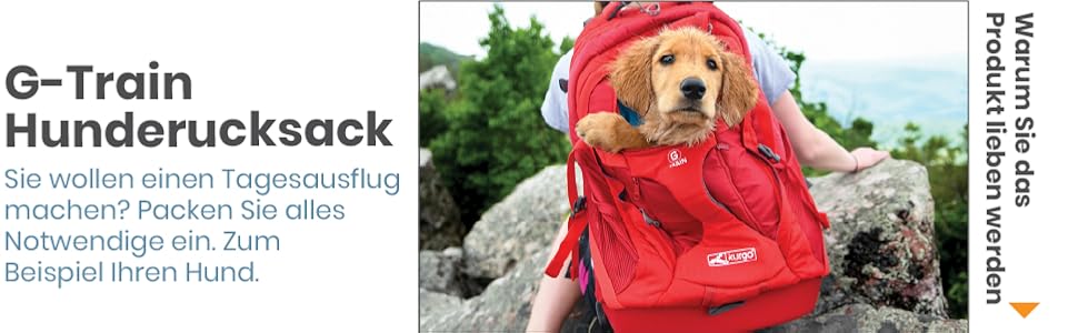 Рюкзак для собак Kurgo G-Train, червоний, 33x53x25 см, з відділенням для тварин