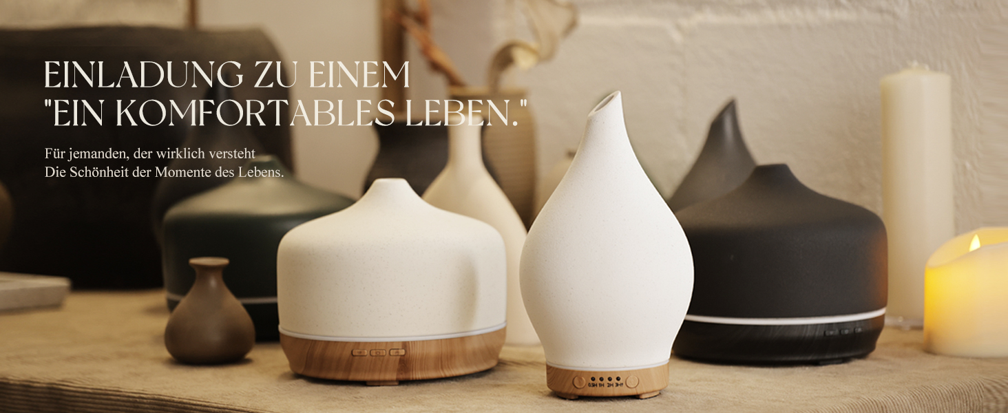 Аромадифузор Porseme 500 мл, скляний, ультразвуковий, з LED-підсвіткою, для ефірних олій, тихий, Rosegold (F22-500ml Black Ceramic Giant)