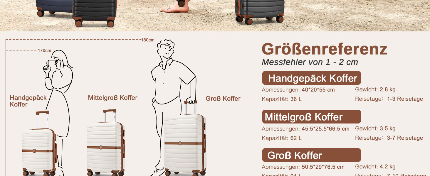 Чемодан KONO: середній, ABS+PC, з коліщатами та кодовим замком (66 см)