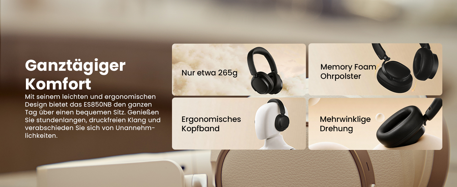 Навушники бездротові Edifier ES850NB з шумозаглушенням, Hi-Res Audio, Bluetooth 5.4, чорні