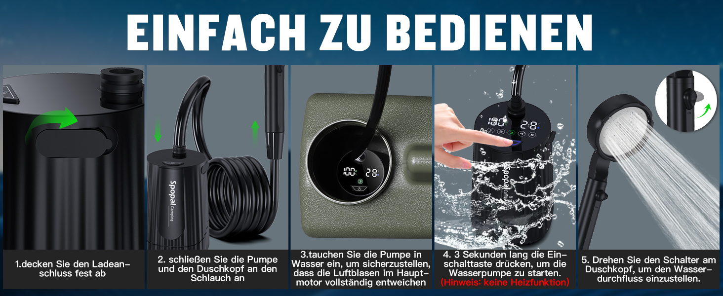 Портативна душова кабіна для кемпінгу з акумулятором 10000mAh та 20л баком. Комплект для відпочинку на природі, в авто та для миття тварин