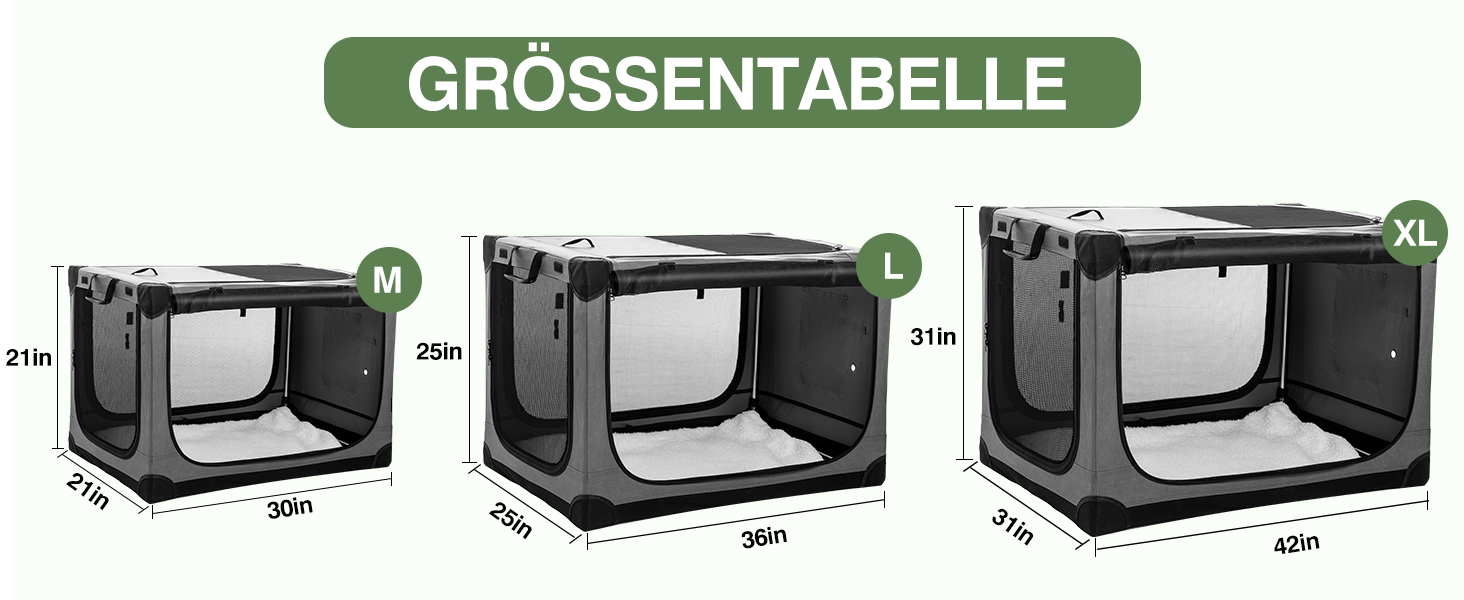 Складана переноска для собак середніх порід, 76x54x54 см, зелена/сіра