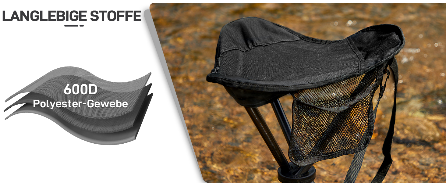 Складний стілець EVER ADVANCED: легкий, міцний, з кишенею для кемпінгу, риболовлі, полювання та піших прогулянок (102 кг)