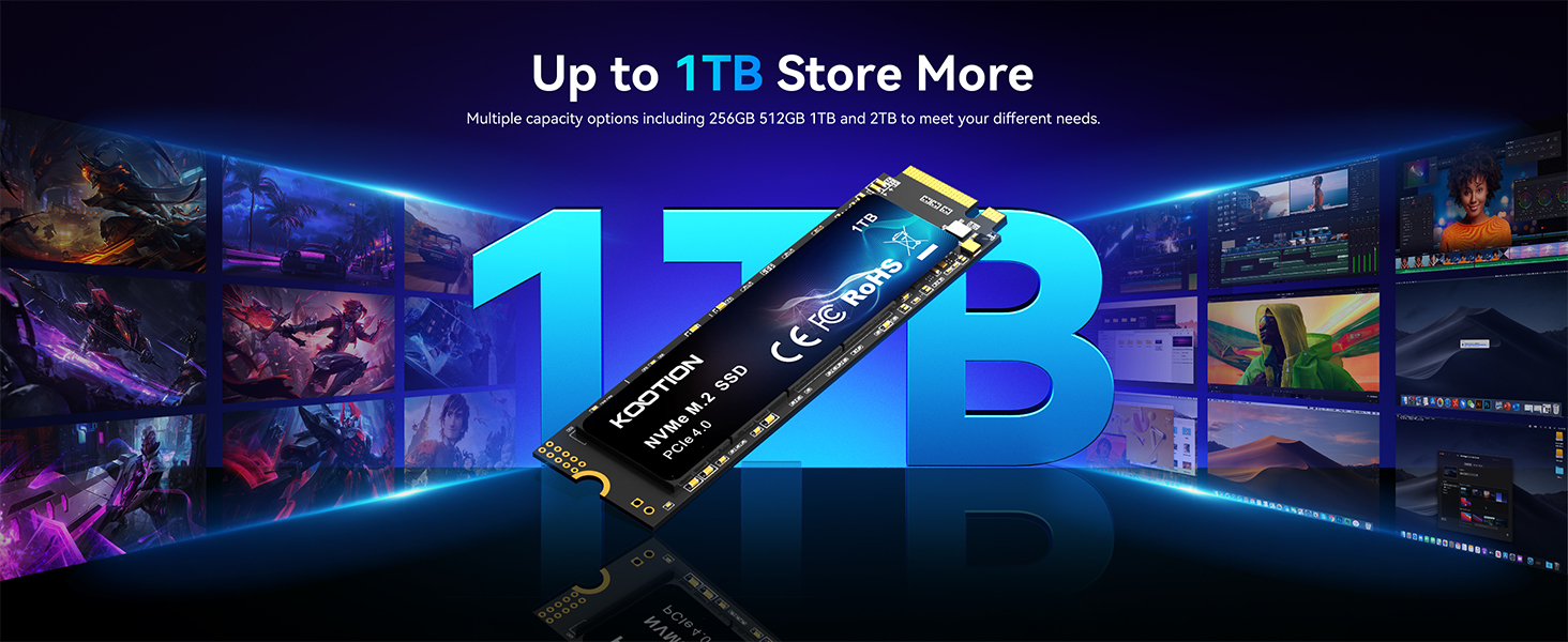 SSD KOOtion 1TB NVMe PCIe 4.0: Швидкий SSD для PS5, ігор та відеомонтажу