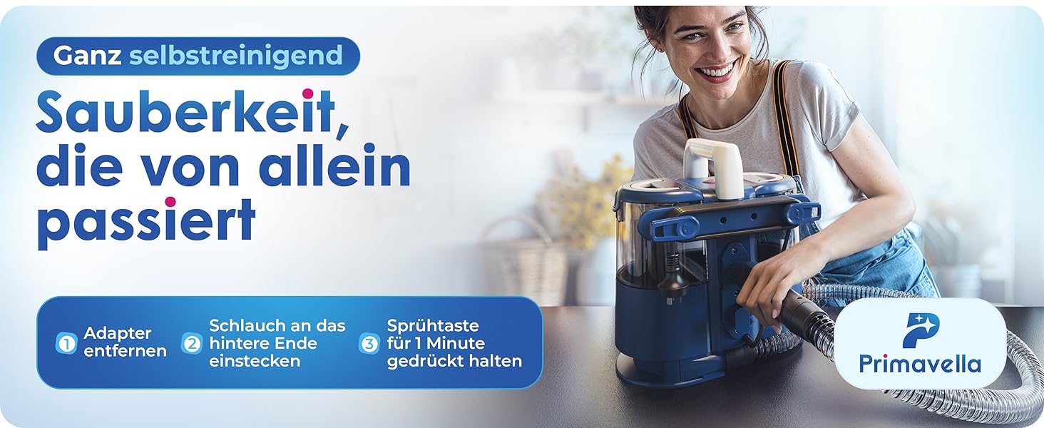 Промисловий миючий пилосос з парою - Polsterreiniger PRO – 1800W, 13kPa, для чищення диванів та килимів (Percy - Blue)