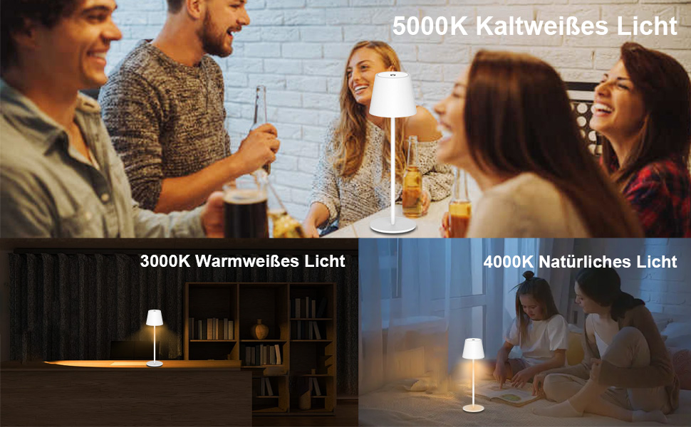 Акумуляторна LED-лампа Antela настільна бездротова диммерна, IP44, чорна, 2 шт. для дому/кафе/бару