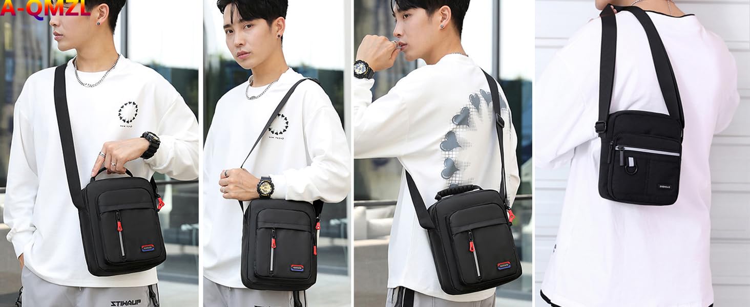 Чоловіча нагрудна сумка через плече з PU-шкіри, водонепроникна, світло-коричнева