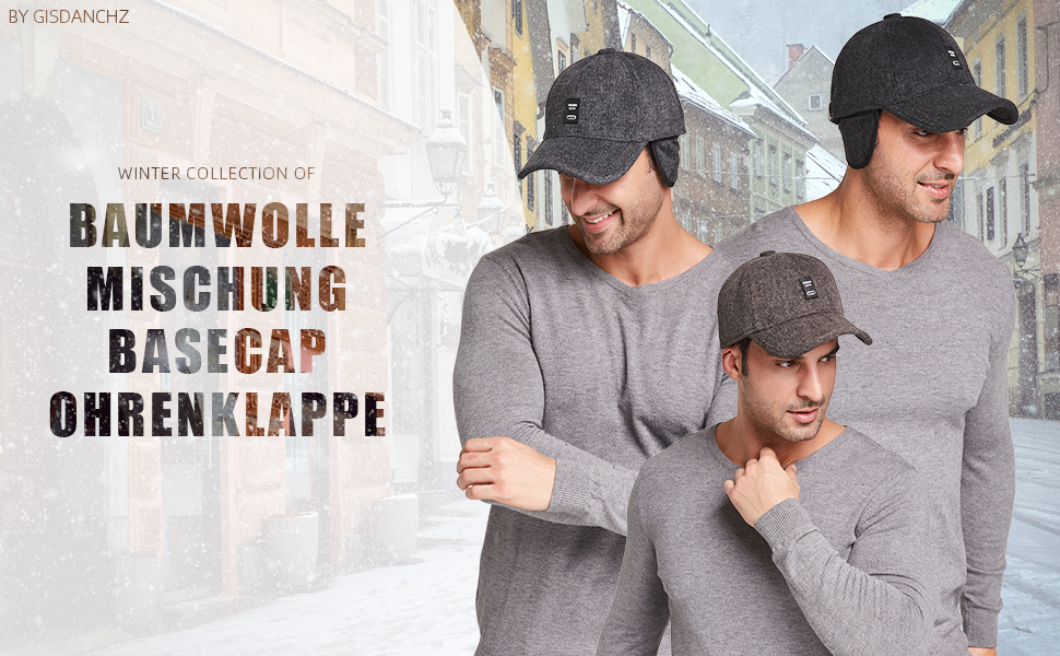 Зимові шапки Gisdanchz 7-7 1/2 з навушниками, унісекс, для роботи та спорту на відкритому повітрі (сірий)