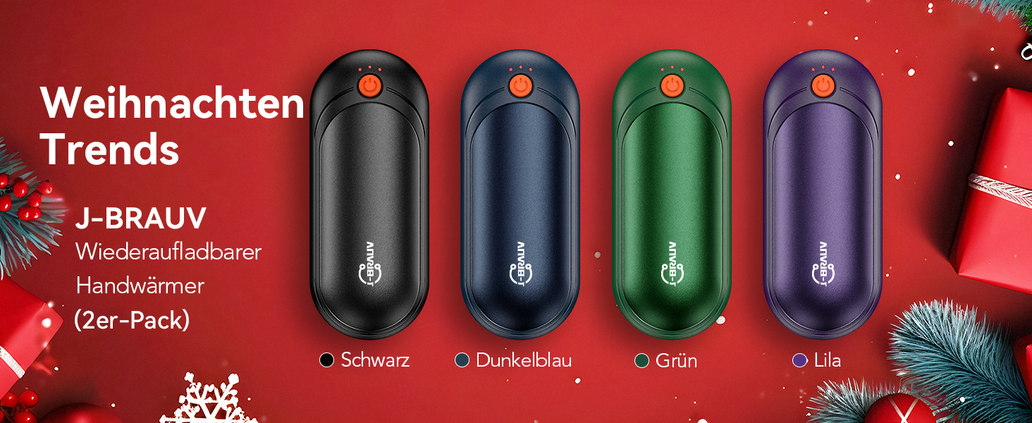 Електричні грілки для рук 2 шт. з акумулятором 2000mAh, 10000mAh зарядний пристрій, 5 режимів нагріву, USB, до 24 годин, для дітей, чоловіків, жінок (зелений, кишеньковий)