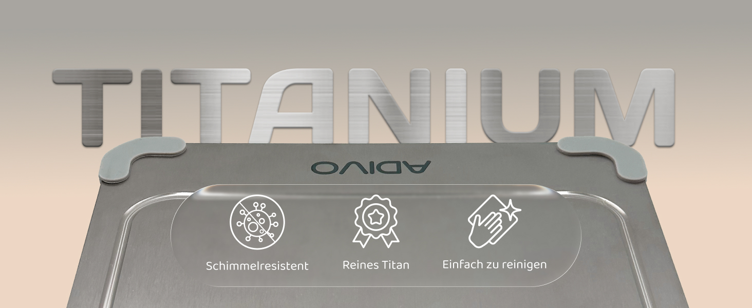 Гігієнічна обрізна дошка adivo Titan з чистого титану, легкий догляд, розмір M