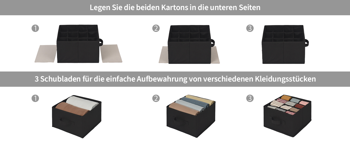 Органайзер для шафи GRANNY SAYS, підвісний, з шухлядами, 1 шт. - підвісне зберігання, полиця для шафи, тканинний органайзер для спальні (чорний, роздільний)