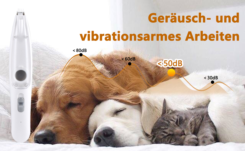 Машинка для стрижки собак зі збирачем шерсті та подвійними лезами, триммер для лап з 2 швидкостями, тиха машинка для лап, очей, вух, обличчя, тіла (біла)