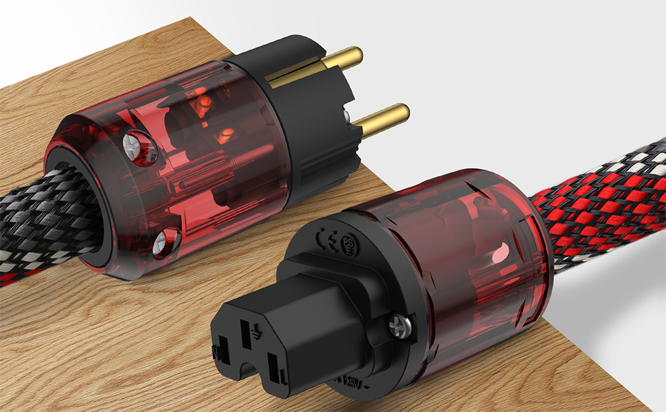 Hi-Fi мережевий кабель Tertullus High End C15 для аудіосистем, штекер Schuko — C15, 1м (P046)