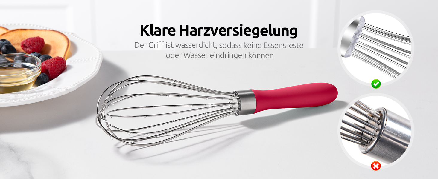 Міксер кухонний U-Taste, 30 см, нержавіюча сталь 18/10, 12 гнучких дротів, силіконовий руків'я