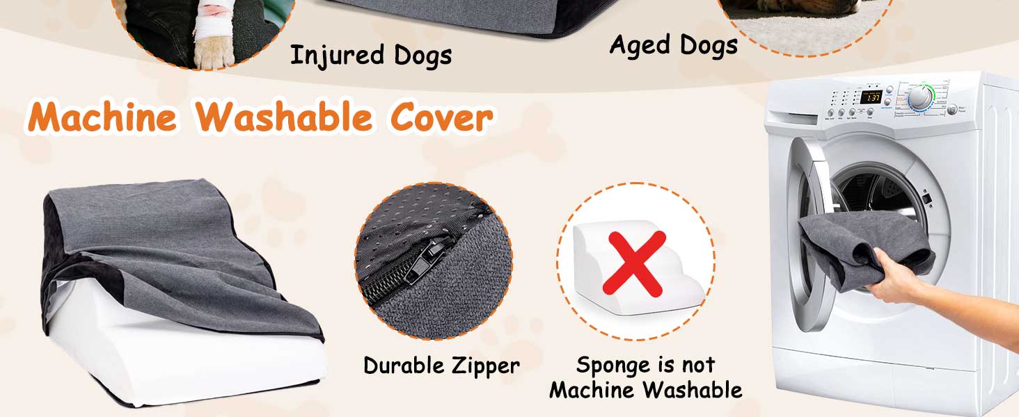 Сходинка для собак Nobleza – 3 сходинки, сіра, 35x56x40 см, для маленьких собак, з миючим покриттям та протиковзким дном