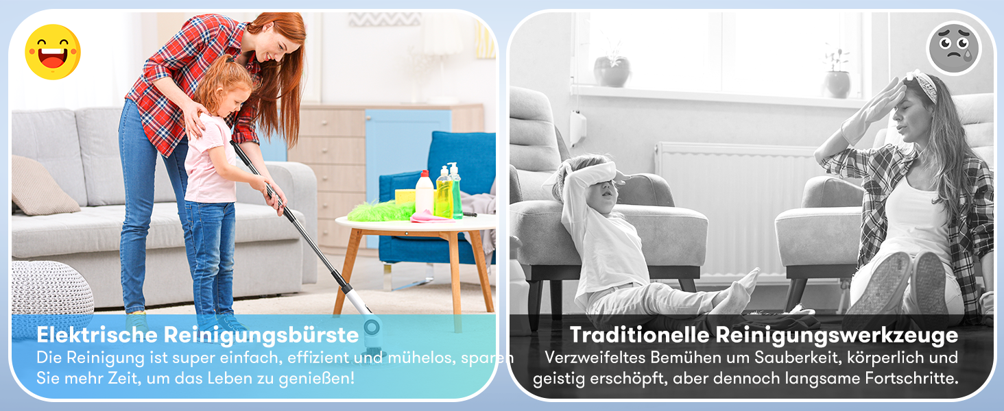 Електрична щітка для прибирання CB18 Uythumidid: 7 насадок, 3 швидкості, LED дисплей для ванної, кухні, авто, підлоги