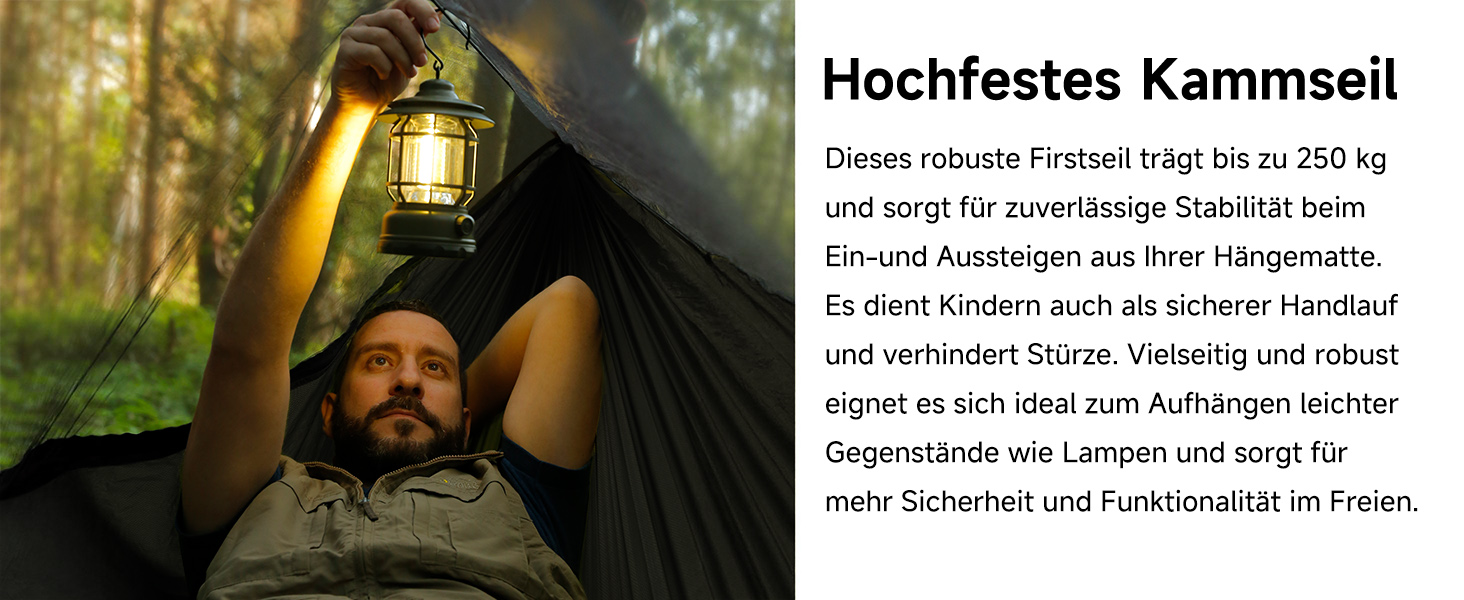 Гамак для кемпінгу з москітною сіткою та відтяжкою, великий на 2 особи, 290 x 140 см, легкий, для відпочинку на природі, походів, подорожей та рюкзаків, армійний зелений (чорний)