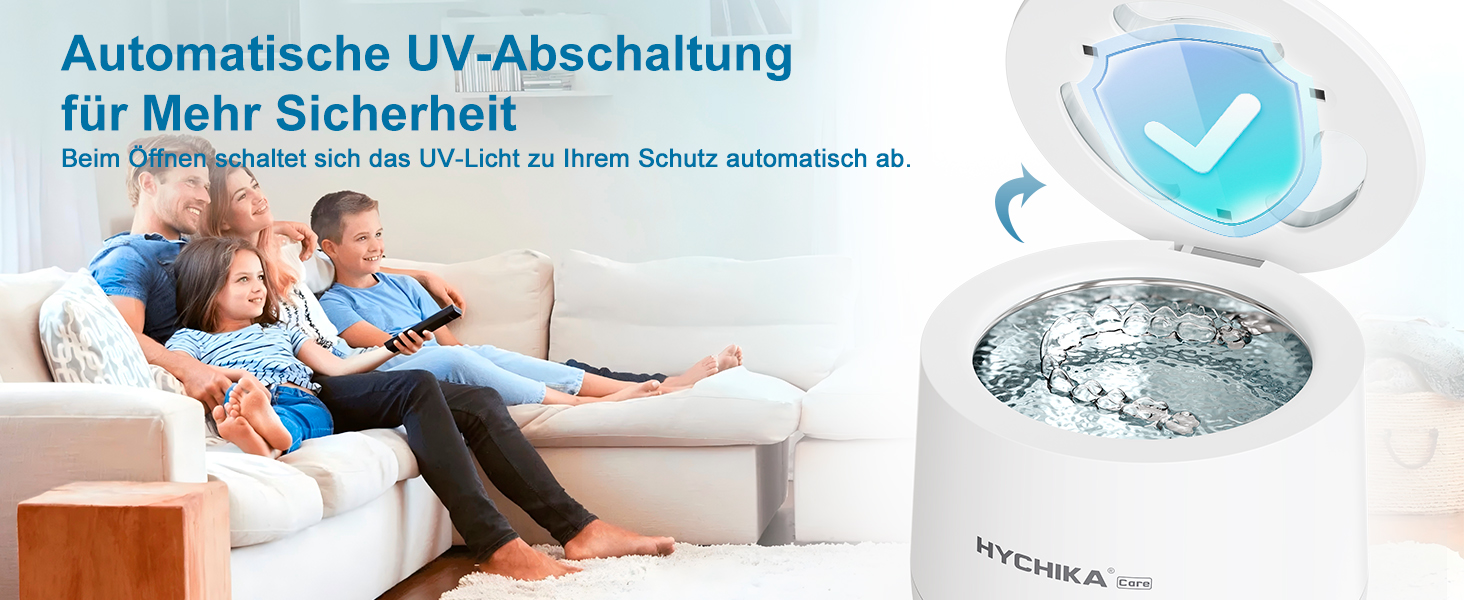 Ультразвуковий очищувач для кап, з УФ-стерилізацією 45 кГц, 4 режими - для кап, брекетів, елайнерів (білий)