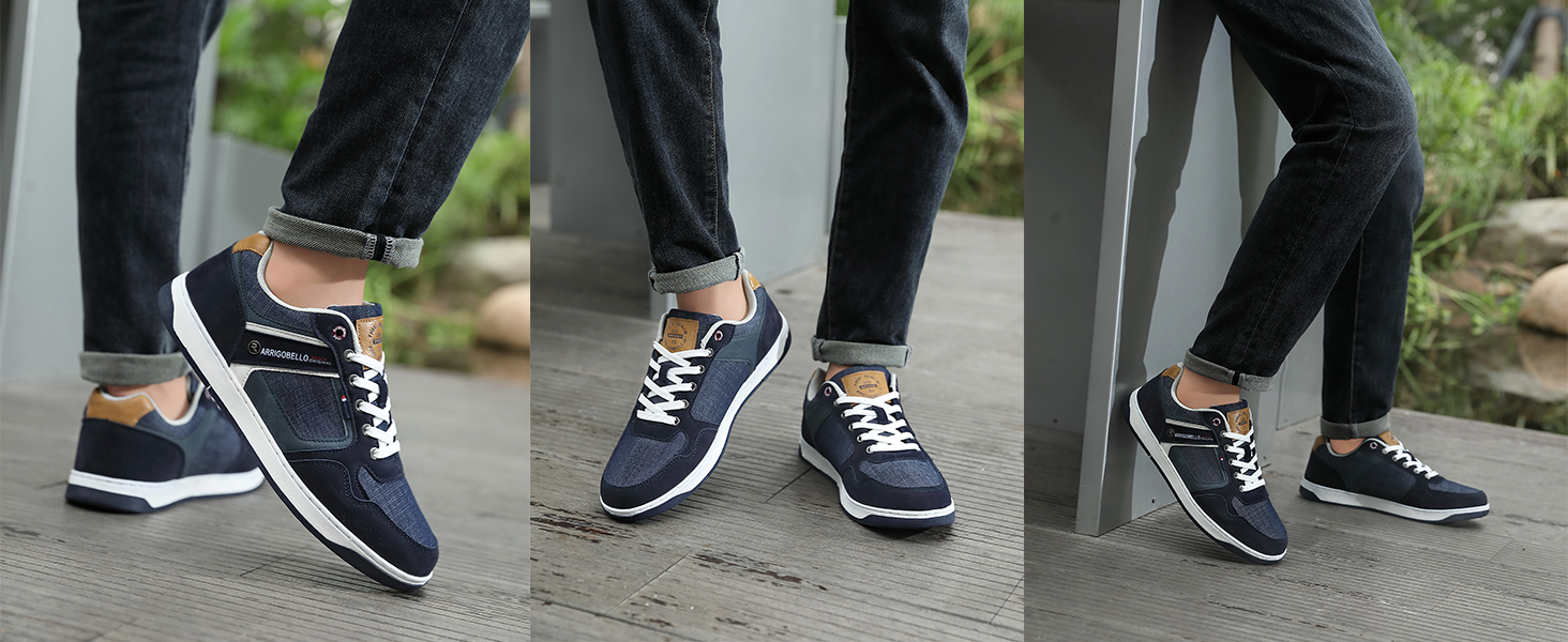 ARRIGO BELLO Кросівки для чоловіків: стильні та зручні для прогулянок та спорту. Матеріал: штучна шкіра PU. Розміри 41-46. Сірий колір (Grau004).