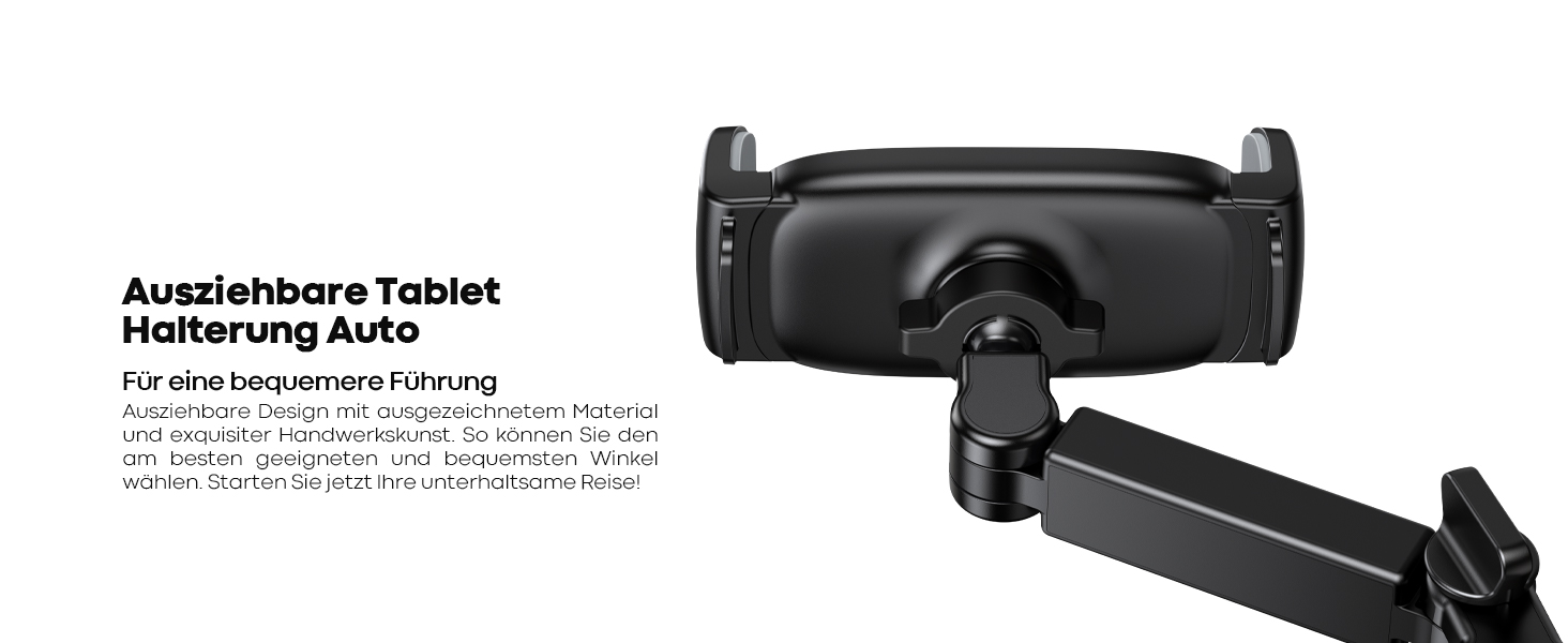 Тримач для планшету Lamicall у машину - універсальний, для iPad, Switch, Samsung Tab, смартфонів (4.7-11 дюймів), чорний