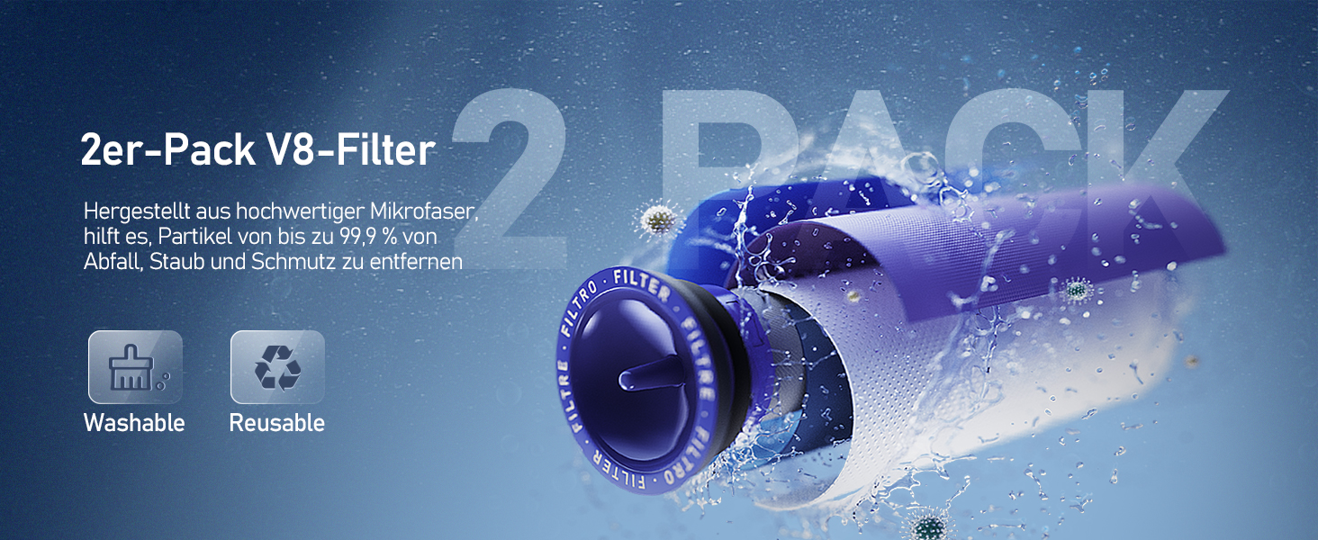 Акумулятор Keenstone 6500mAh для Dyson SV10 V8 Absolute Animal Motorhead Fluffy Slim Fluffy Total Clean Extra (з 2 фільтрами)