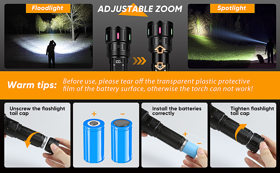 Ліхтар LED Windfire 20W, 990000 люмен, тактичний, водонепроникний, 5 режимів, для кемпінгу та активного відпочинку