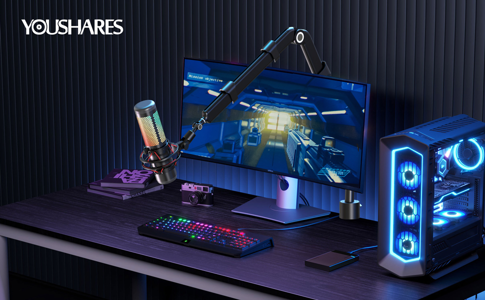 Кріплення для мікрофона YOUSHARES A-Universal (сумісний з Seiren Mini, V3 Mini/Chroma, Razer Seiren V2 X/Pro, Seiren X)