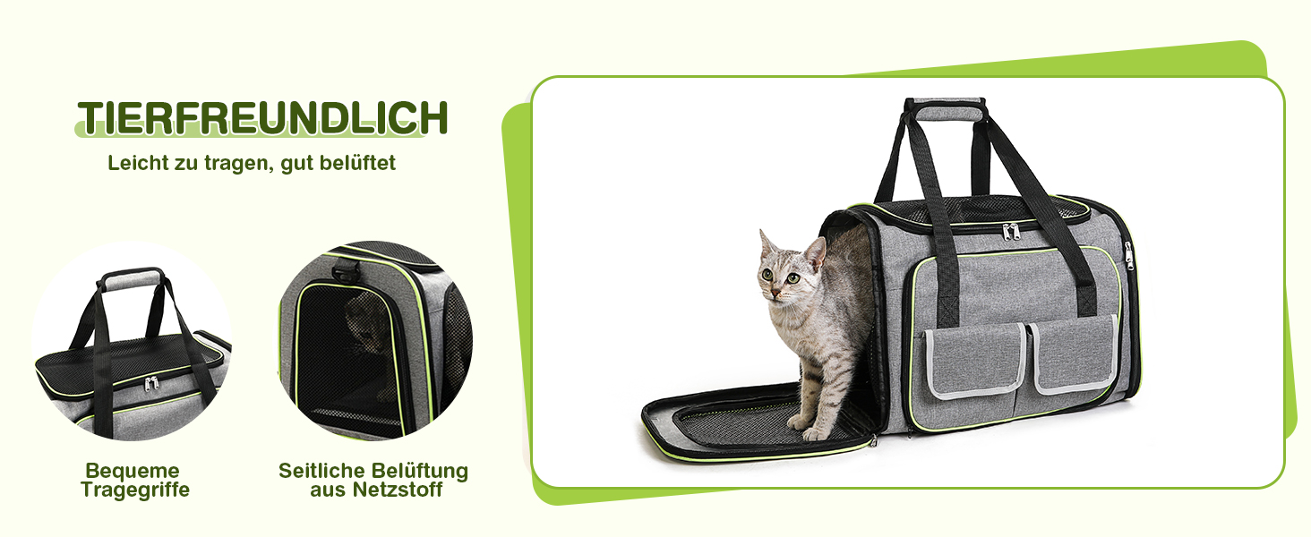 Розширювана переноска для котів та собак ALLSOPETS. Складана переноска для домашніх тварин, сумка-переноска для подорожей, походів, кемпінгу (Сірий, S)